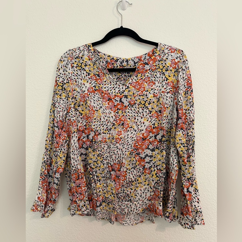 Loft Petite Floral Blouse Size L
